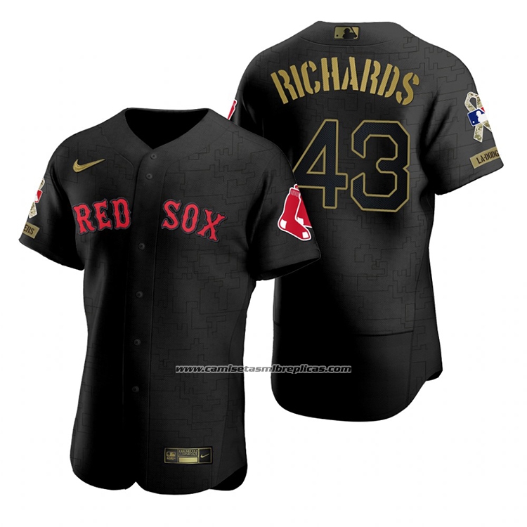 Camiseta Beisbol Hombre Boston Red Sox Garrett Richards Negro 2021 Salute To Service
